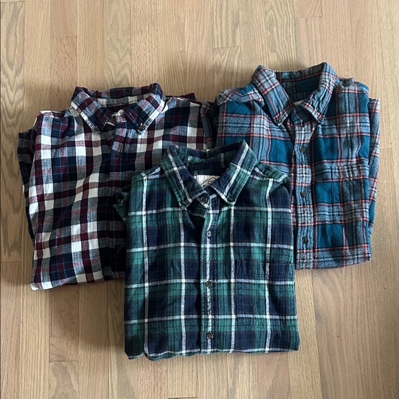 St. John's Bay Plaid Men's Shirt Trio - Blue, Green, Red - Picture 1 of 2
